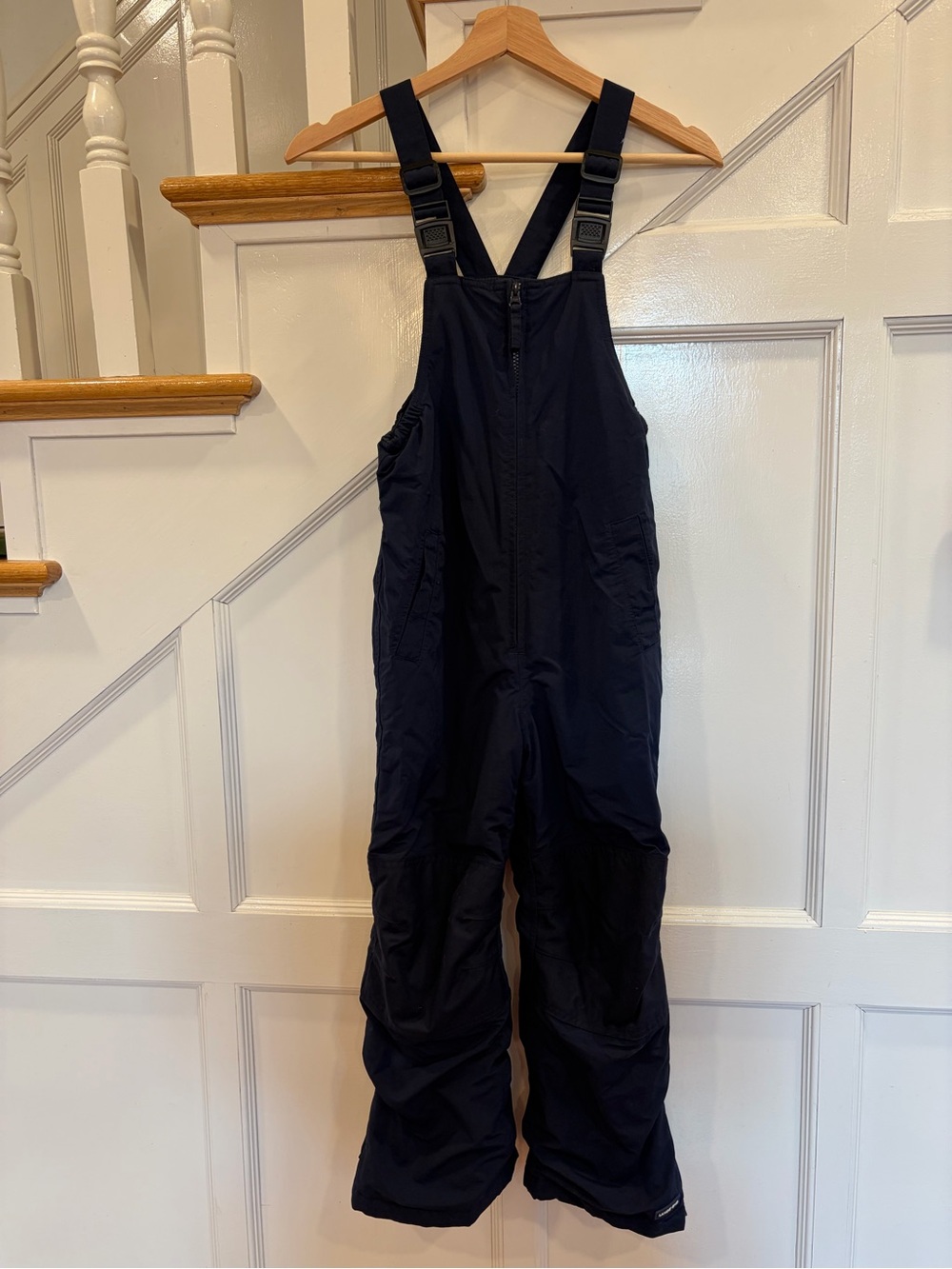 Lands' End Navy Blue Adjustable Bib Snow Overalls